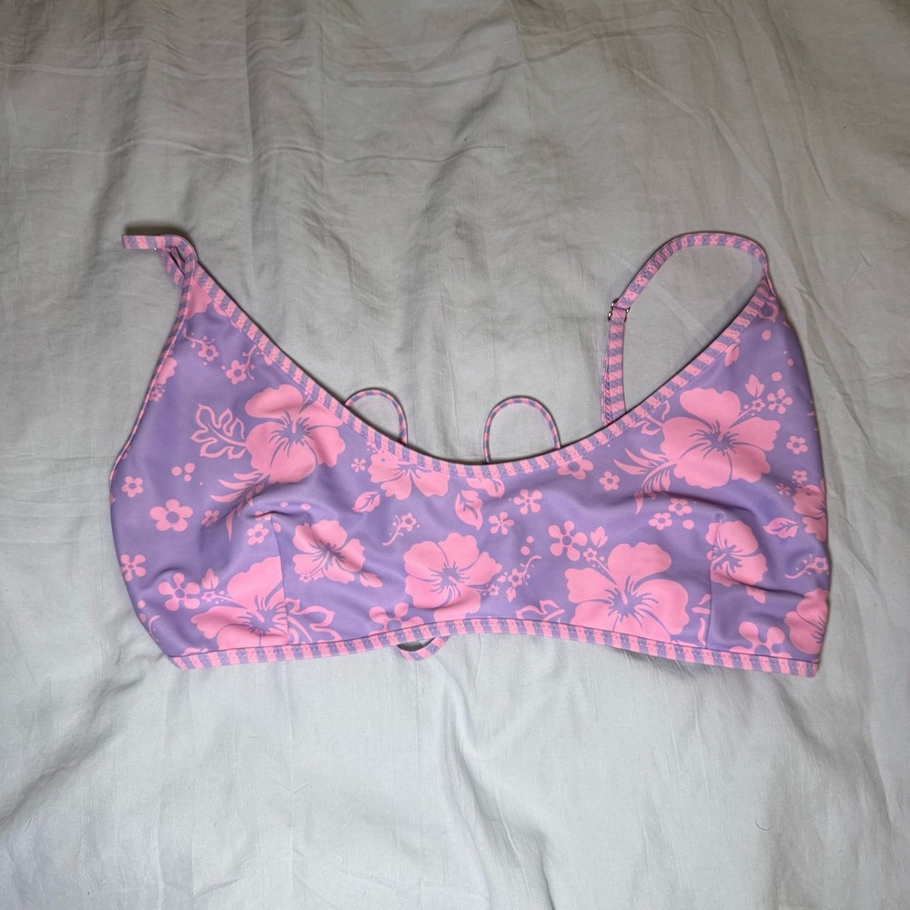 Pink Floral Bikini Top